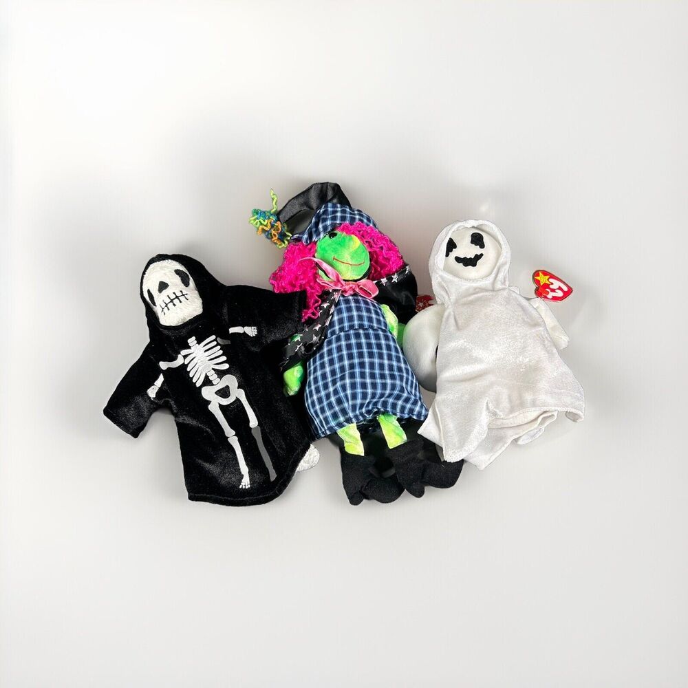 TY Beanie Babies Scary, Creepers & Sheets Halloween Plush Lot '99 & 2000